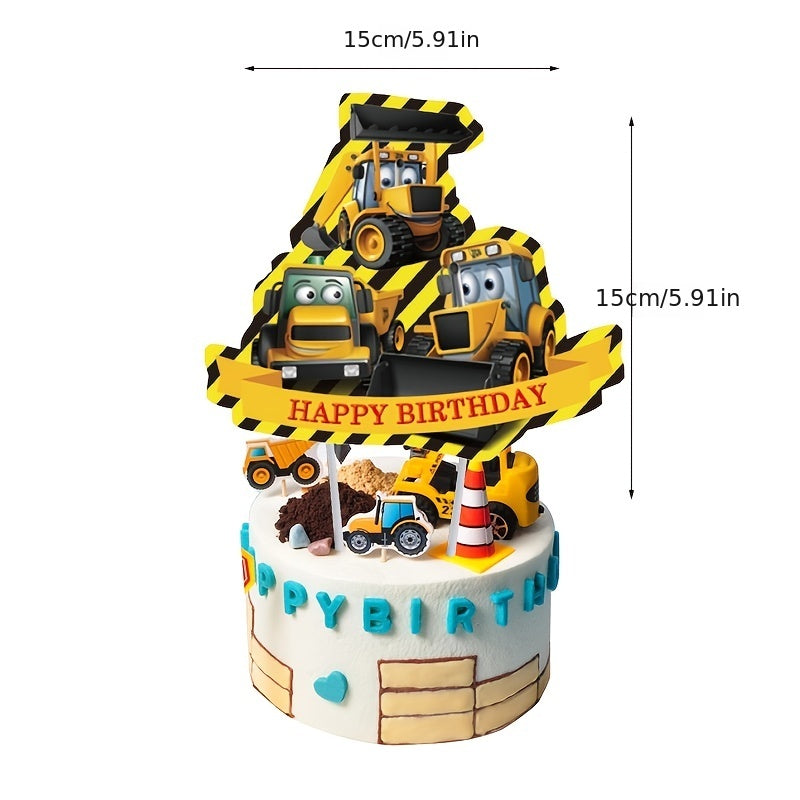 Excavator Birthday Balloon & Banner Set