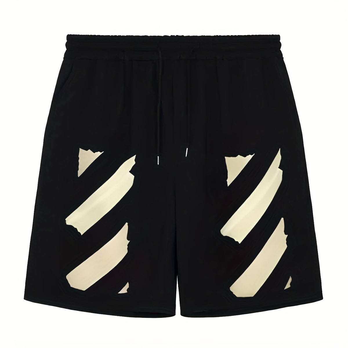 Men's Stripe Comfy Shorts Solid Elastic Waist Drawstring Summer