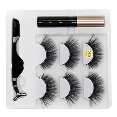 3 Pairs Magnetic Eyelash Set Long Natural Fluffy Curly Eyelashes