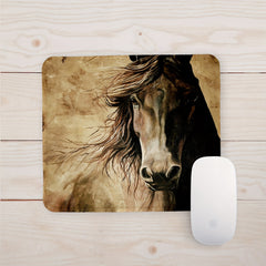 Yellow Sand Horse Pattern Printed Mouse Pad Anti slip Rubber Base