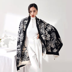 Coconut Tree Cashmere Scarf Long Warm Shawl Wraps Cashmere Fringe Scarf