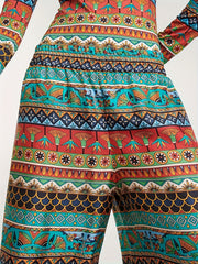 Ethnic Style Plus Size Tribal Print Straight Leg Pants