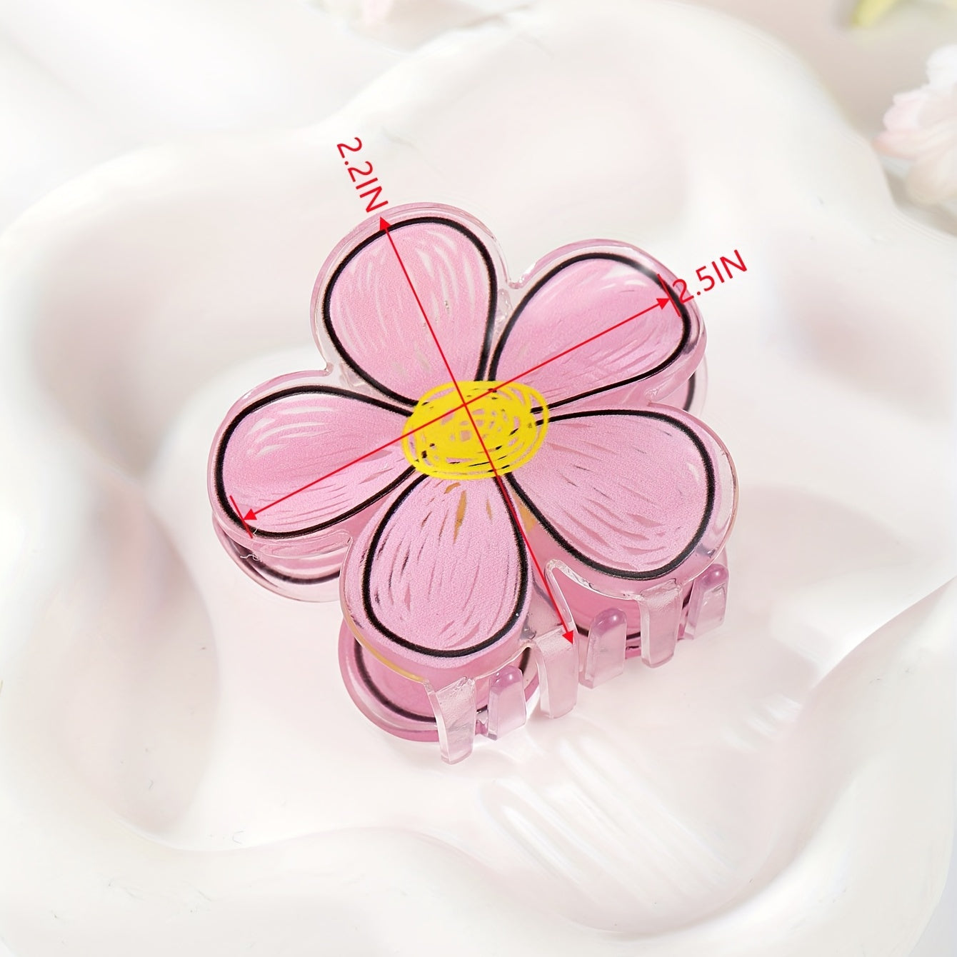 Graphic Flower Hair Claw Acrylic Banana Clip Hairgrip Non Slip Hair Accessory