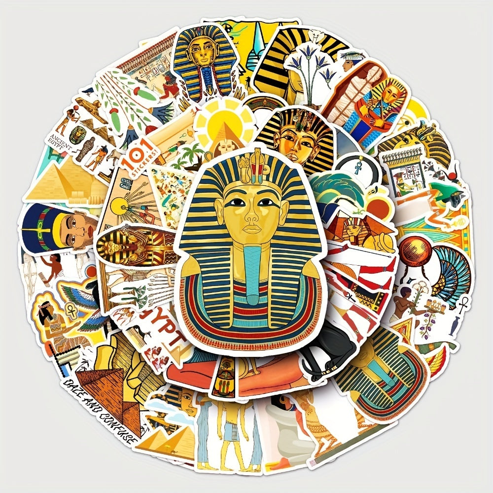 50pcs Pyramid Egypt Series Waterproof Stickers for Motorcycle Laptop Helmet Mug