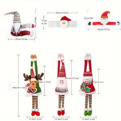 3pcs Christmas Decorations Set Elk Santa Claus Curtains Tree Decorations