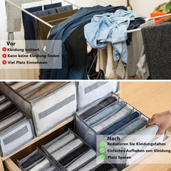 3pcs Wardrobe Clothes Organizer 9 Grids Folding Mesh Storage Box Drawer