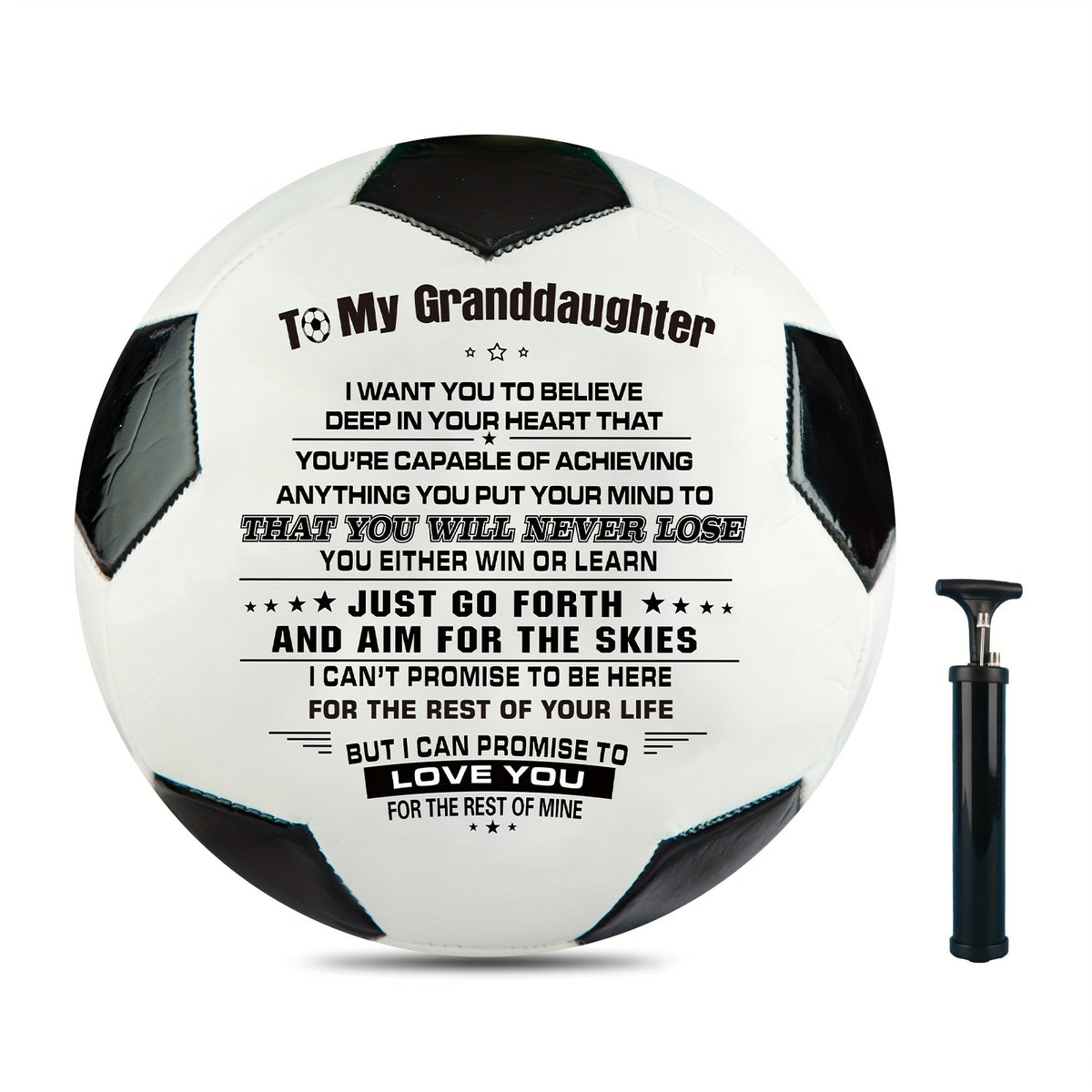 Soccer Ball Football To My Granddaughter Size 5 Anniversary Birthday Wedding Gra