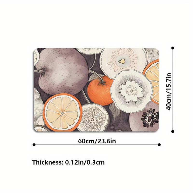 Fruit Pattern Kitchen Mat Non Slip & Waterproof