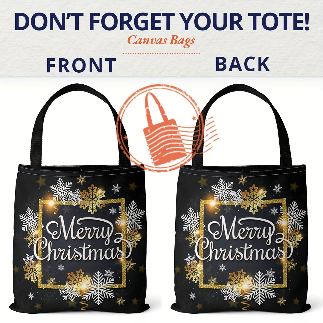 Christmas Series Canvas Bag Lightweight Shoulder Bag Tote Bag Handbag
