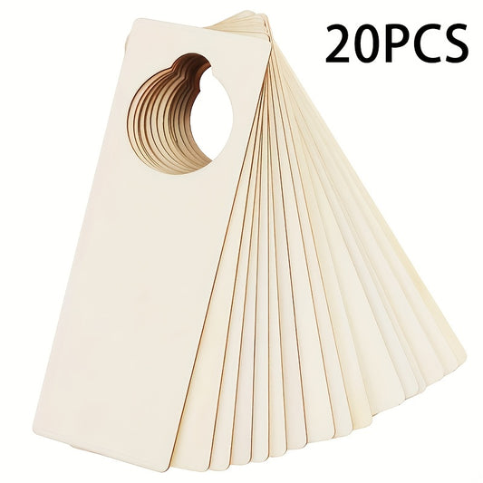 40pcs Yellow Wood Blank Door Handle Sign Tags - DIY House Decor Crafts