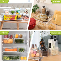 10pcs Stackable Refrigerator Sorting Box with Lid, Fruit Storage Container