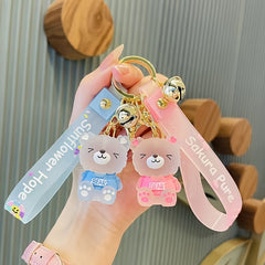 Cartoon Bear Car Keychain Small Animal Pendant Key Ring