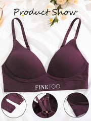 3pcs Letter Print T Shirt Bras Push Up Bra Women's Lingerie