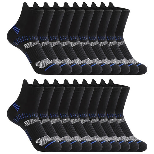 10 Pairs Men's Arch Compression Athletic Crew Socks