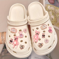 12pcs 3D Bear Shoe Charms Slipper Accessories Ornaments