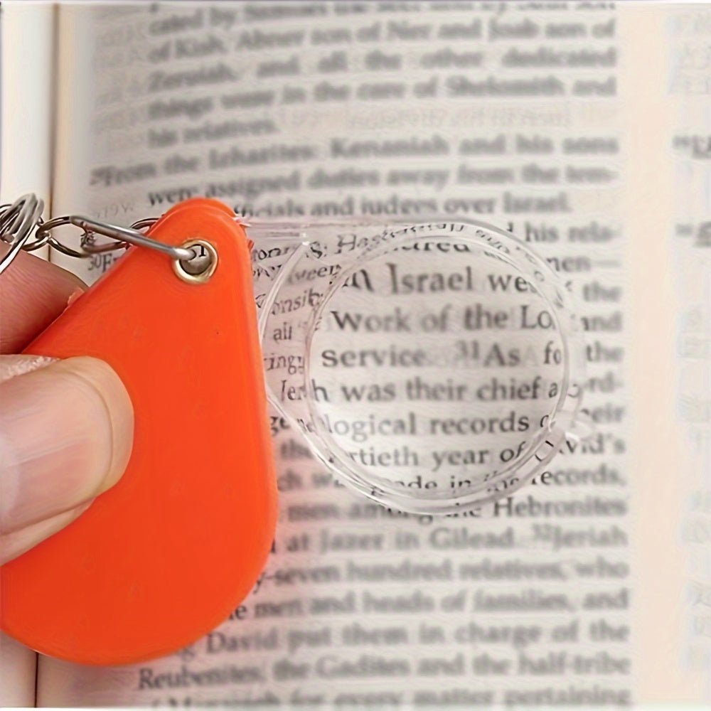 Portable Folding Magnifying Glass Keychain for Outdoor Camping