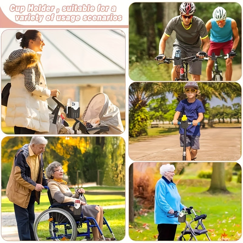 2-in-1 Cup Holder & Phone Holder for Stroller or Bike