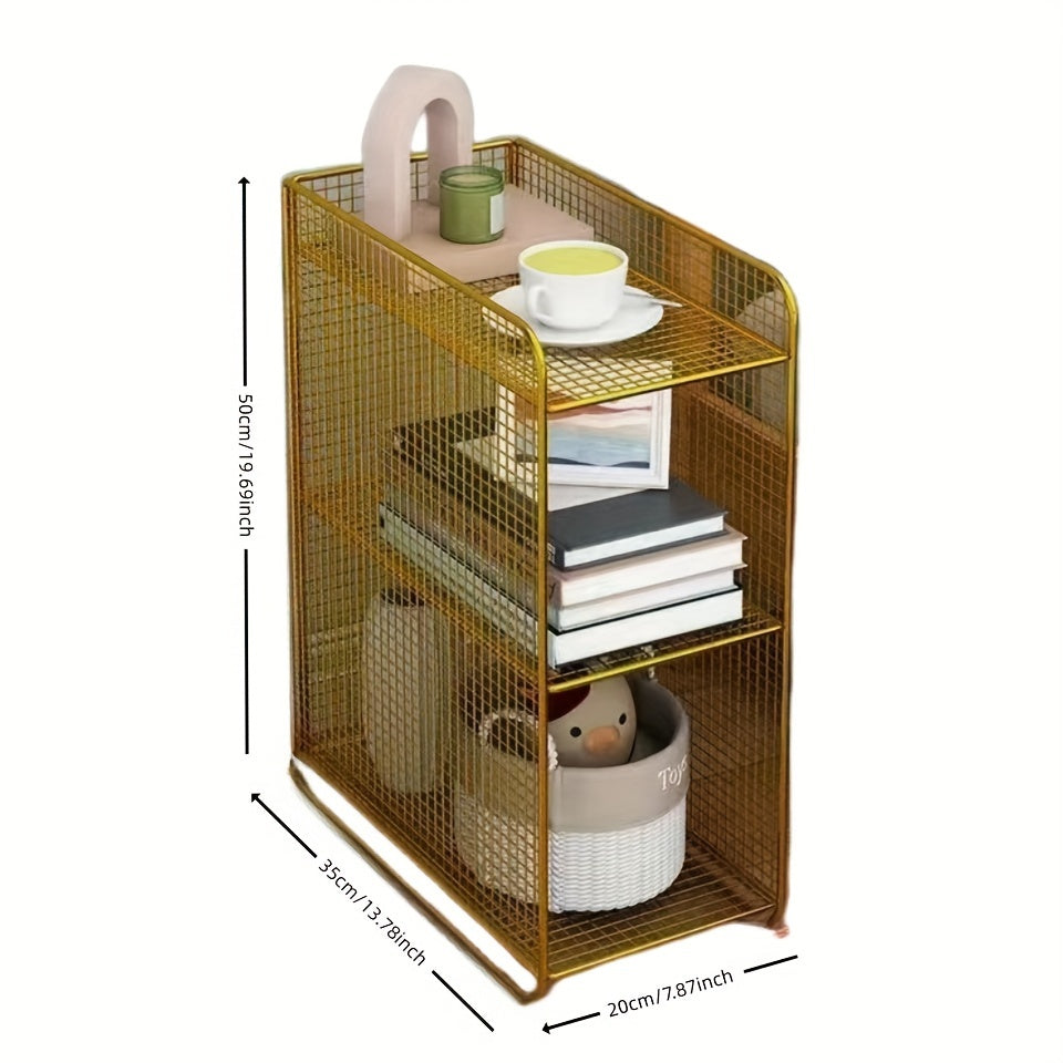Metal Bedside Table 3 Tier Side Table