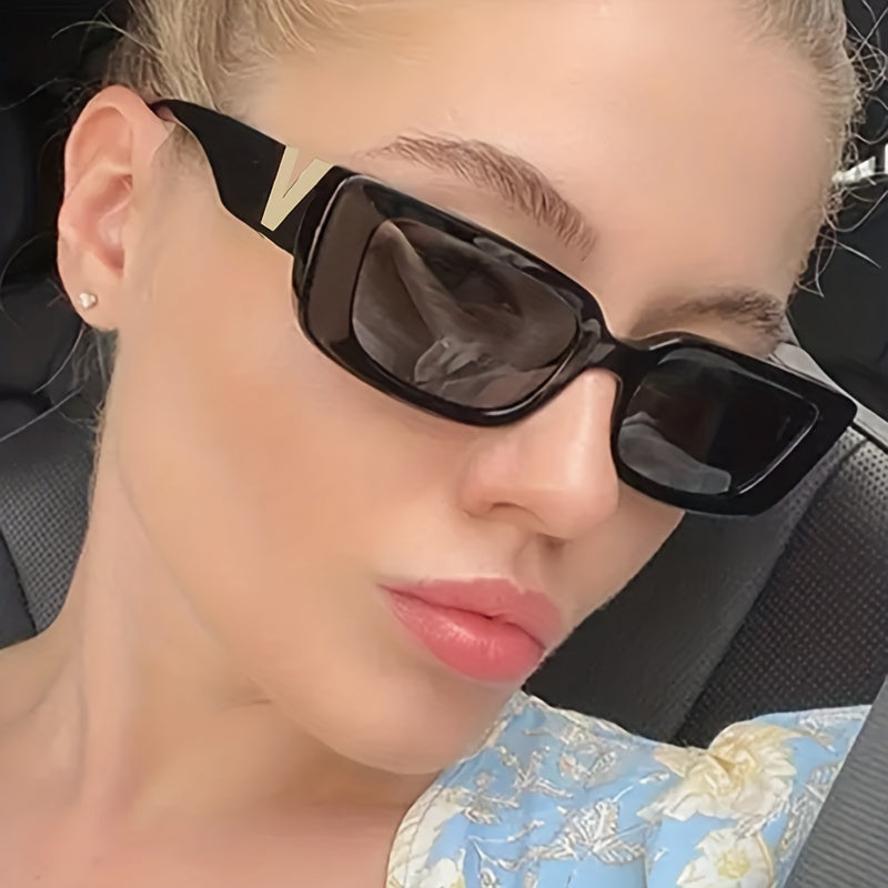 Hip Hop Square Sunglasses UV400 Anti Glare Beach Party Glasses