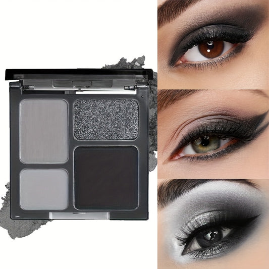 Punk Smokey Eyeshadow Palette Grey Silvery for Halloween Party Makeup