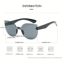 Ombre Rimless Cat Eye Sunglasses UV400 with Case