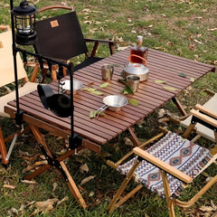 Portable Aluminum Egg Roll Table for Outdoor Camping Picnic BBQ