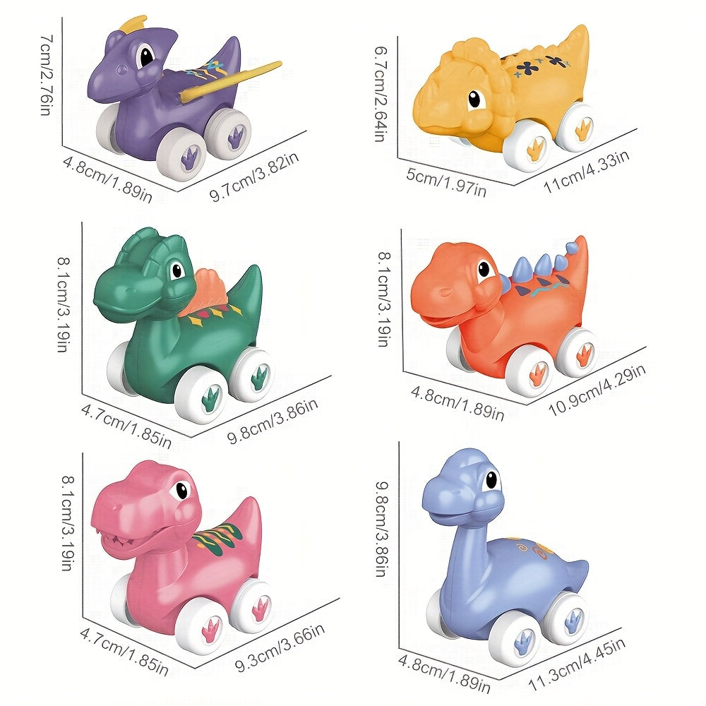 6 Pcs Dinosaur Car Toys Set