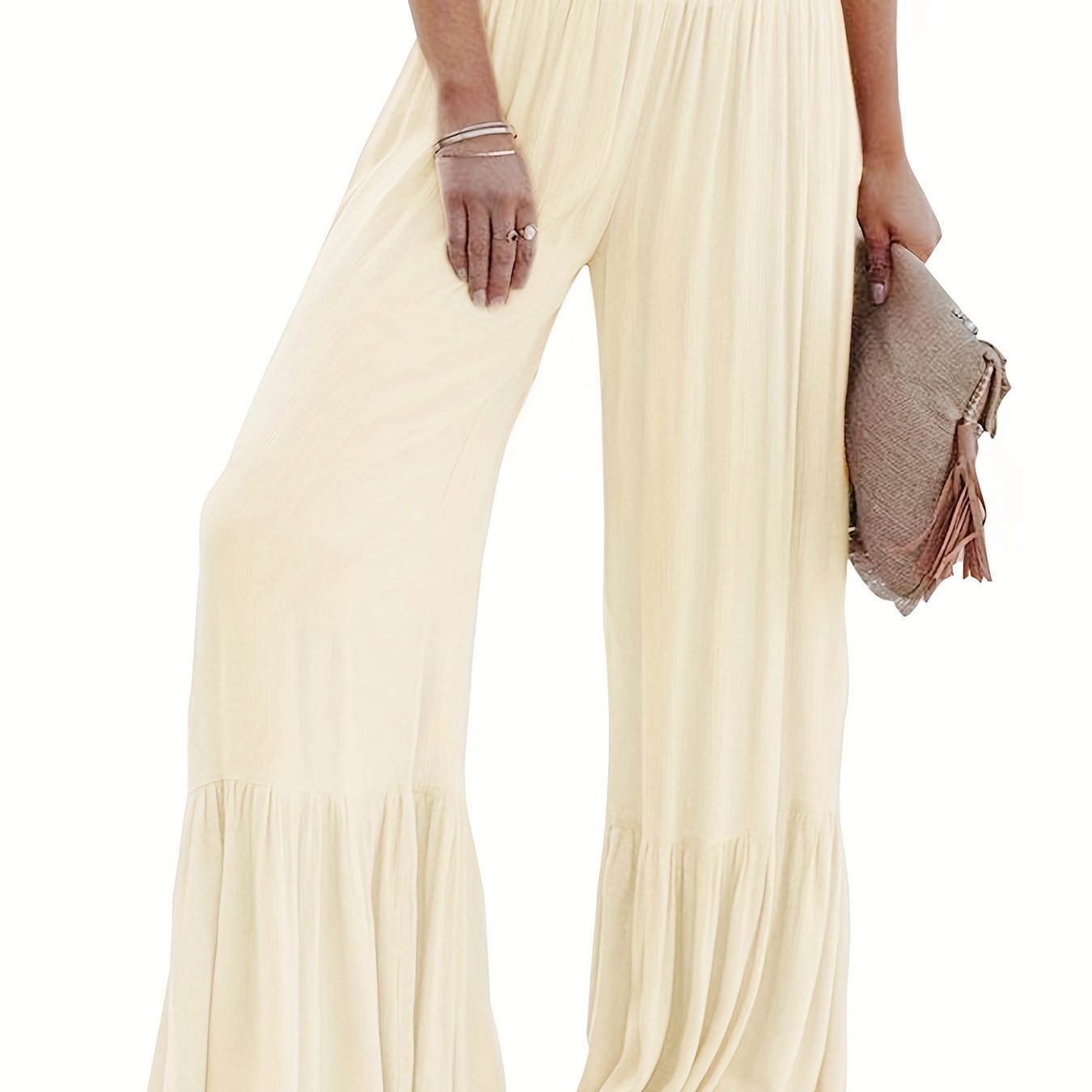 Women's Plus Size High Rise Wide Leg Loose Pants