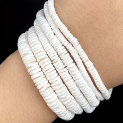 Shell Beads Medium Hole Flat Beads for DIY Jewelry Making 4mm 8mm