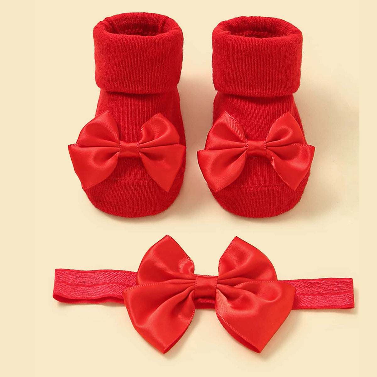 Baby Girls Bow Headband & Socks Gift Set
