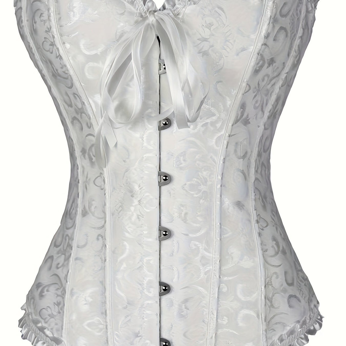 Strapless Corset Bustier Tummy Control Lace Up Jacquard Body Shaper