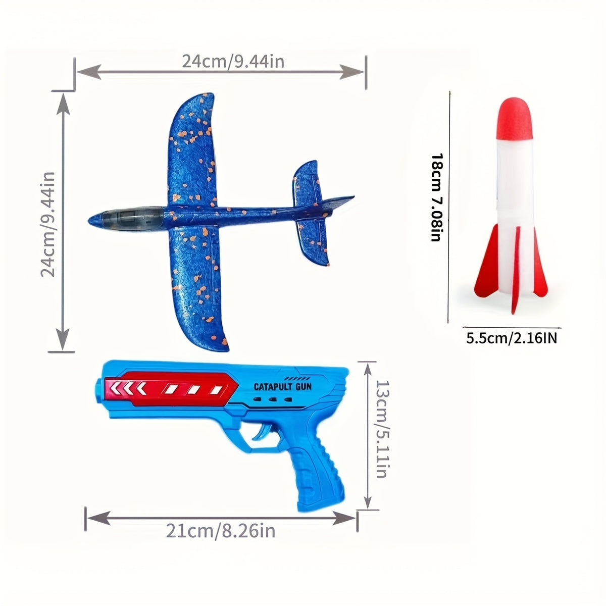 Foam Airplane & Rocket Launcher Set for Kids Interactive Toy