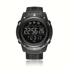 Men's Digital Sports Watch PVC Strap Plastic Case Button Powered