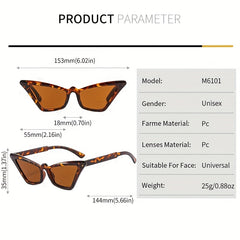 Men's Small Cat Eye Sunglasses Vintage Frame Flat Mirror PC Sunglasses