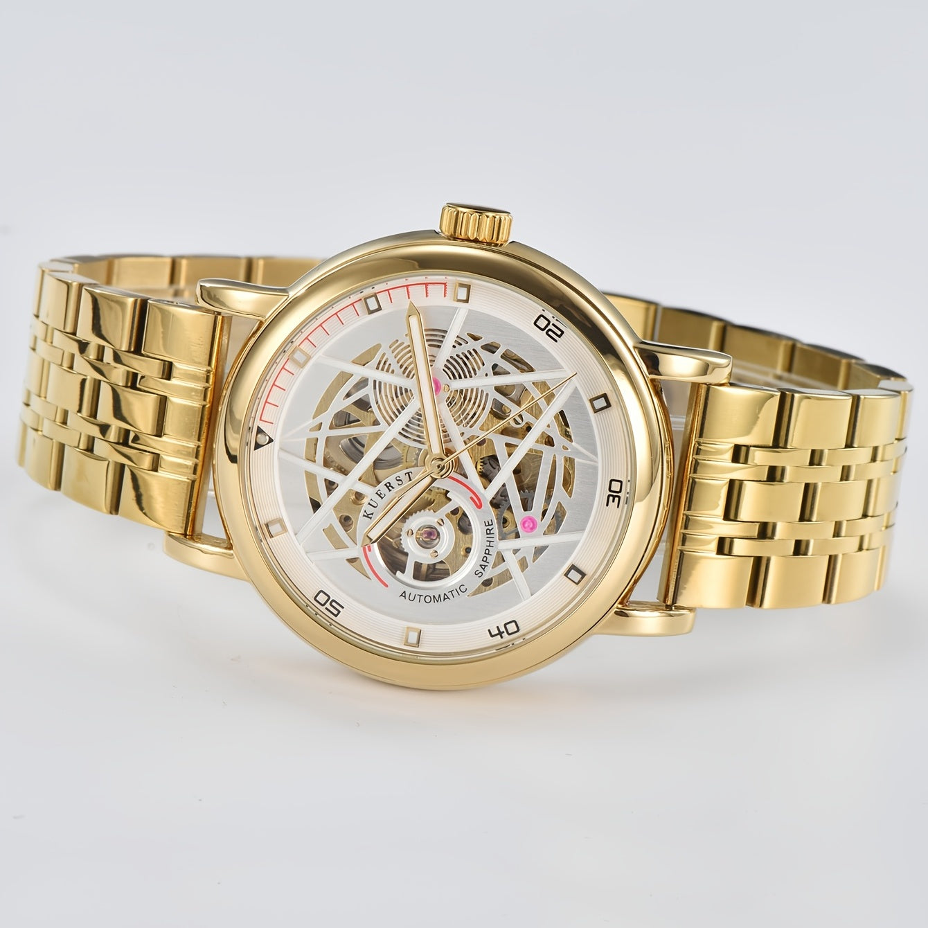 KUERST Men's Double Press Butterfly Buckle Automatic Mechanical Watch