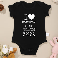 Baby I Love MOM&DAD Romper Short Sleeve Cotton Bodysuit