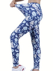 Bottom Plant Floral Print Leggings Women's Clothing