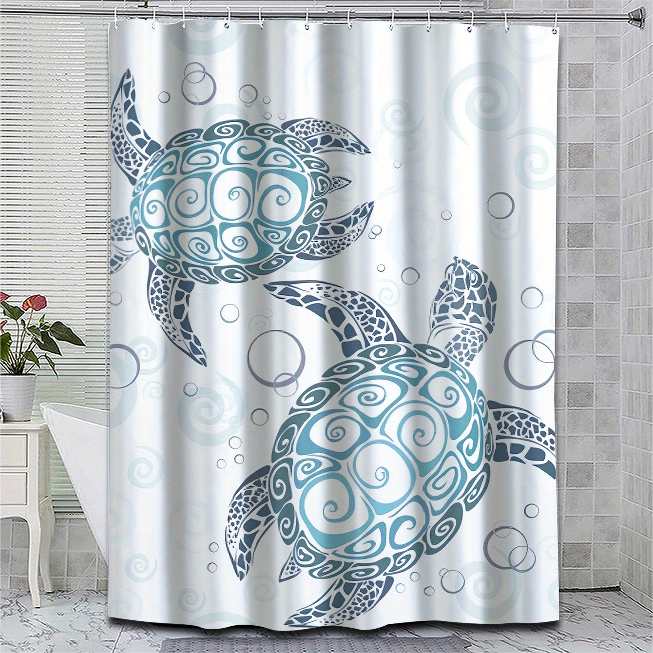 Waterproof Sea Turtle Shower Curtain - Bathroom Decor
