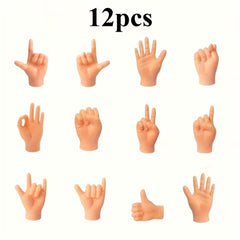 12pcs Mini Finger Hands Puppet Non Toxic Beige for DIY Pranks Theater