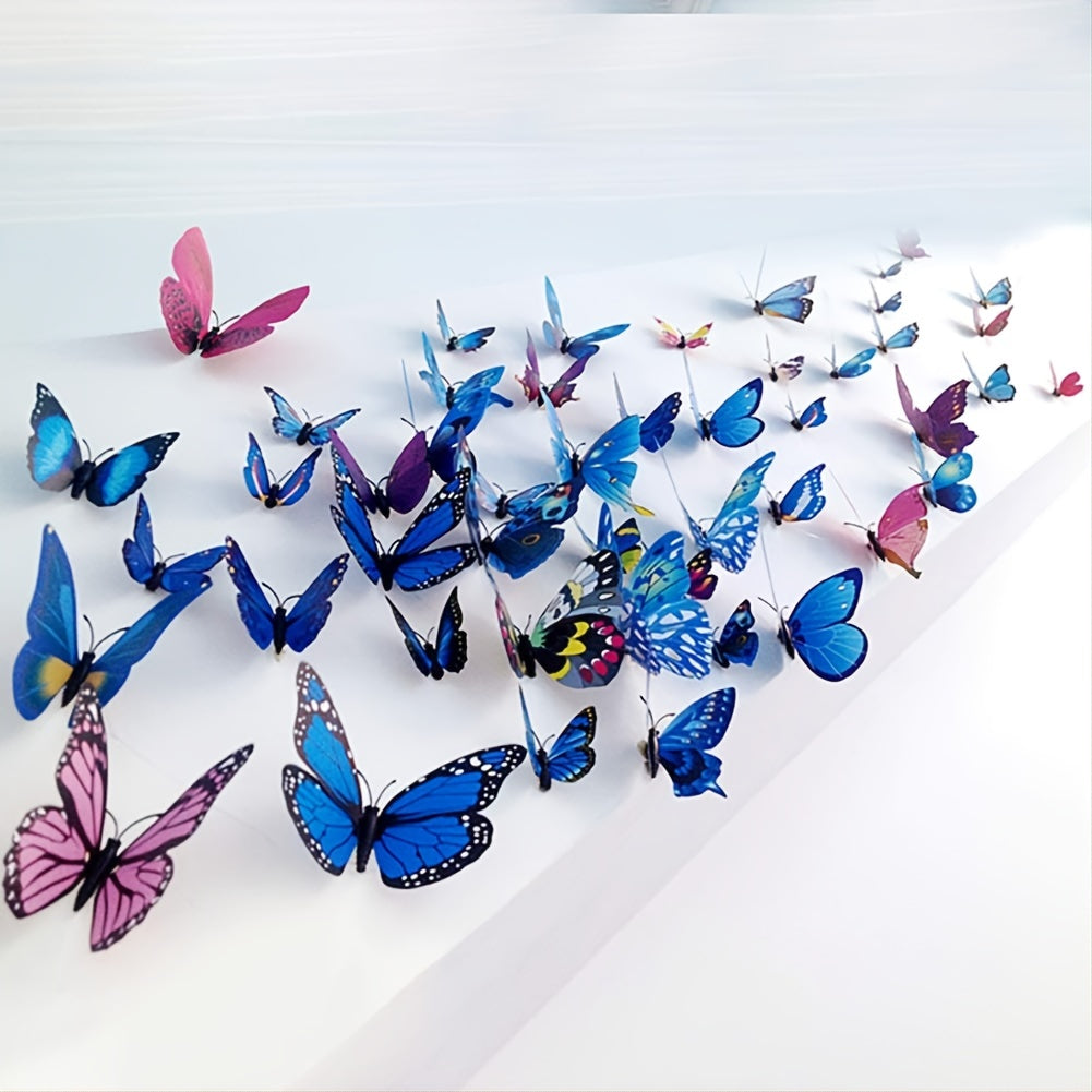 12pcs 3D Butterfly Wall Decals & Magnets for Kids Room Decor