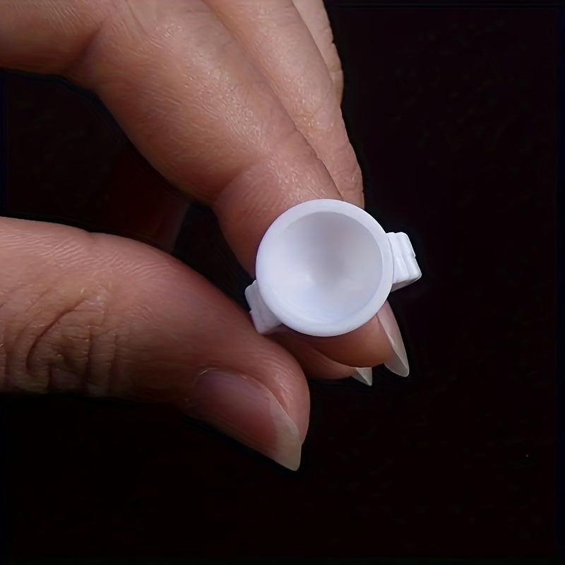 100pcs Makeup Glue Rings Nail Art Tattoo Glue Rings Eyelash Extension Rings