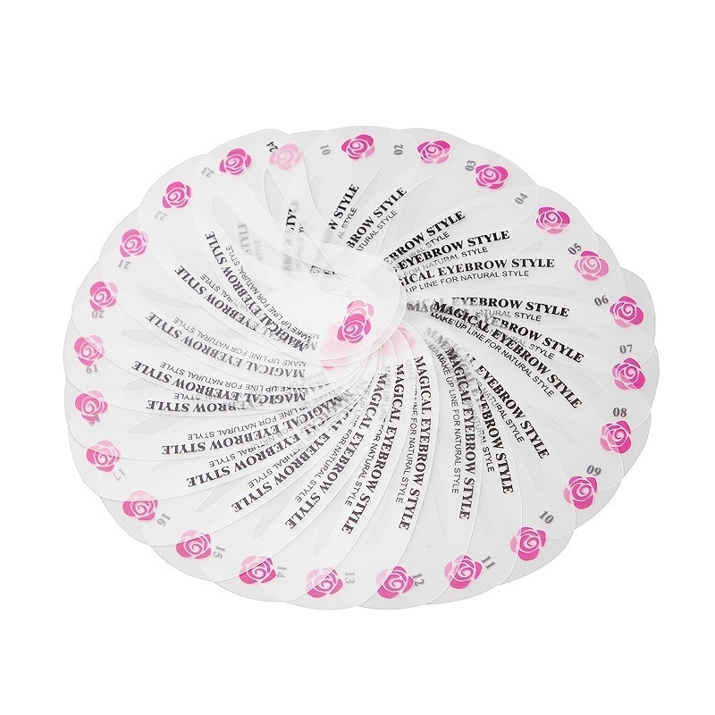 24pc Reusable Eyebrow Stencil Kit for Perfect Female Eyebrows Shape & Enhance