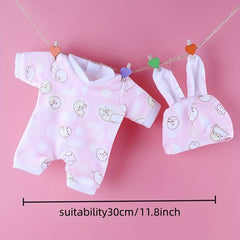 Pink Rabbit Princess Dress for 12 Dolls with Hat & Accessories