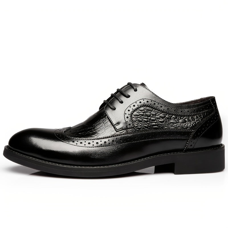 Men's Crocodile Embossed Oxford Shoes for Wedding Business Party