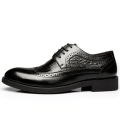 Men's Crocodile Embossed Oxford Shoes for Wedding Business Party