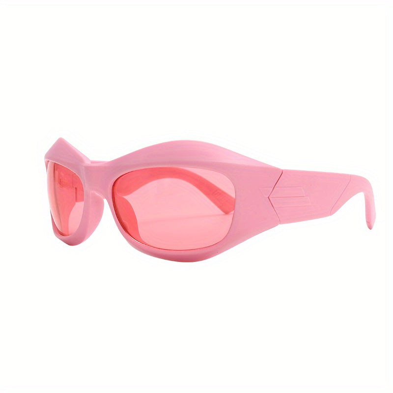 Y2K Wrap Around Sunglasses Thick Frame UV400
