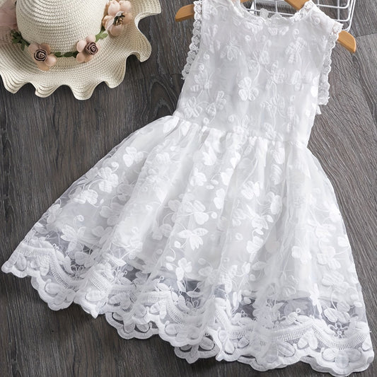 Lace Embroidered Tank Dress & Mesh Princess Dress