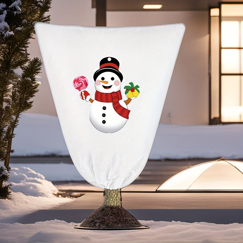 Winter Plant Frost Cold Cover Santa Claus Snowman Pattern Plant Cover