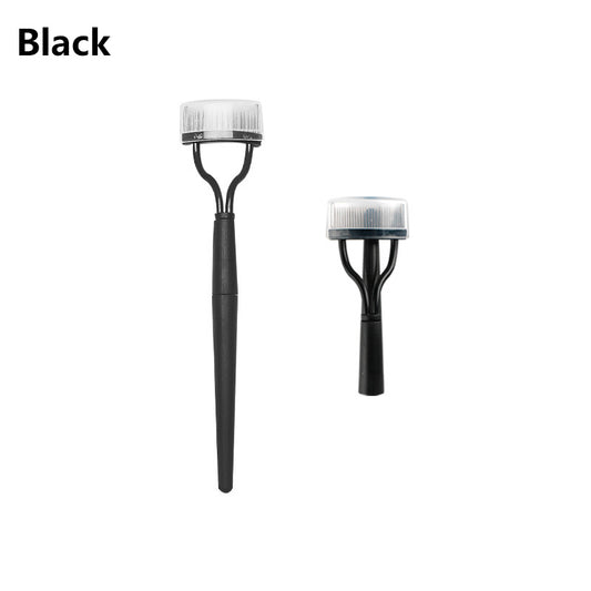 Portable Metal Eyelash Curler w/ Foldable Brush for Makeup Curl & Beauty