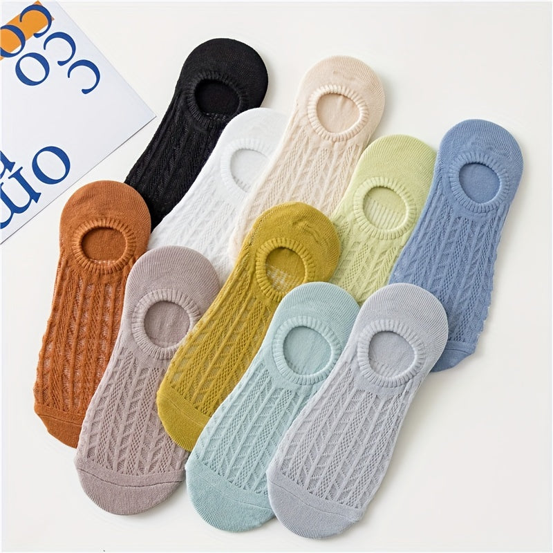 10 Pairs Cut Out Ankle Socks Lightweight Women's Stockings